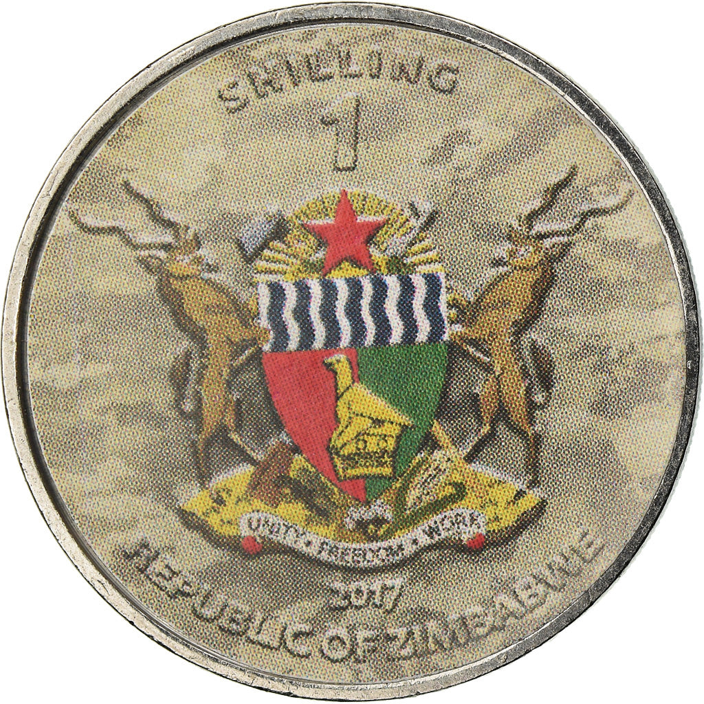 Coin, Zimbabwe, Shilling, 2017, U.S tank - M4 Sherman, MS(63), Nickel plated