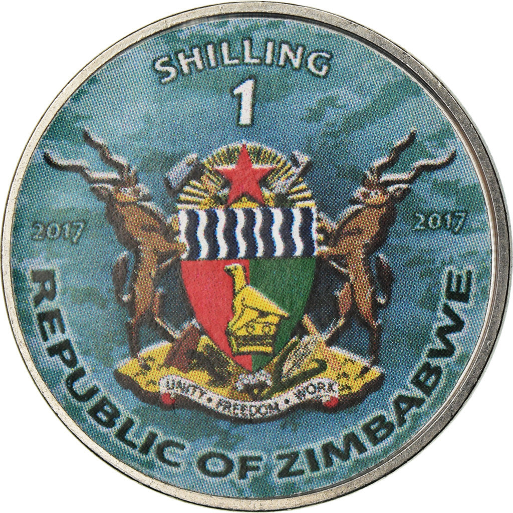 Moneda, Zimbabue, Shilling, 2017, Warship - Oliver Hazard Perry, SC, Níquel