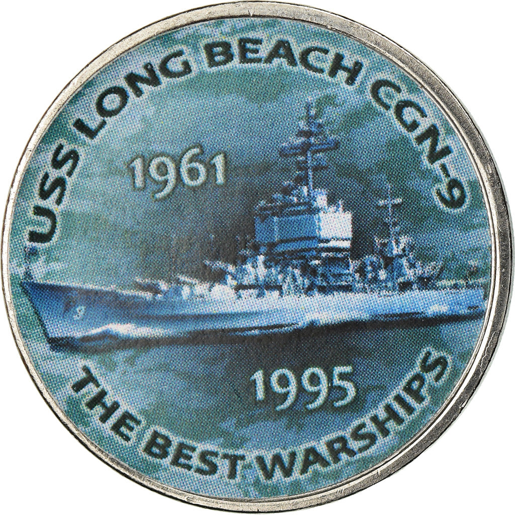Coin, Zimbabwe, Shilling, 2017, Warship - USS Long Beach CGN-9, MS(63), Nickel
