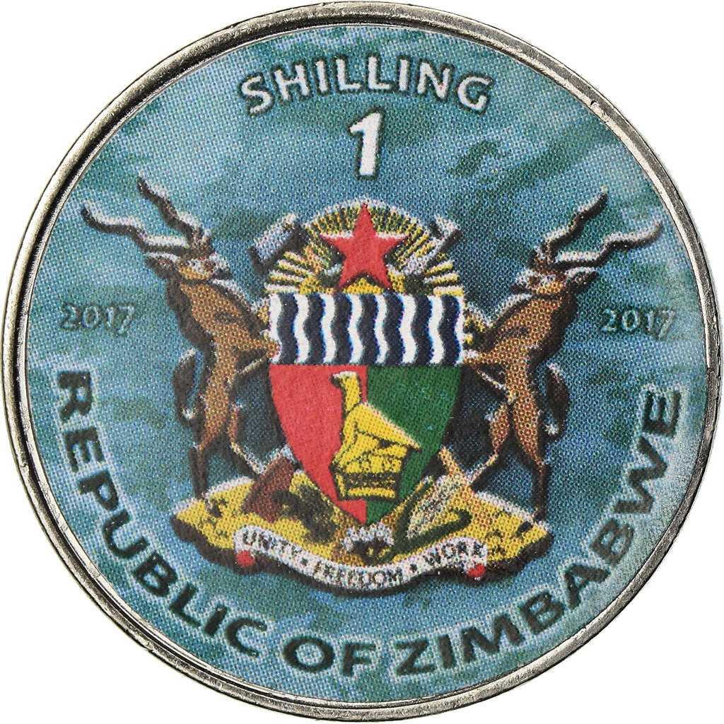 Coin, Zimbabwe, Shilling, 2017, Warship - USS Long Beach CGN-9, MS(63), Nickel