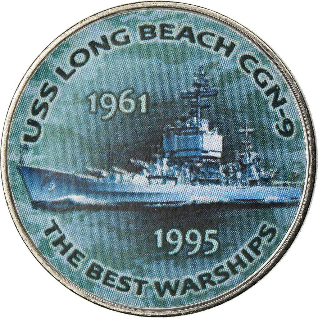 Coin, Zimbabwe, Shilling, 2017, Warship - USS Long Beach CGN-9, MS(63), Nickel