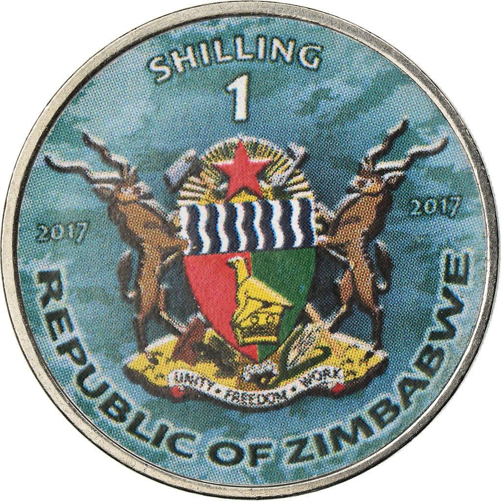 Coin, Zimbabwe, Shilling, 2017, Warship - USS Long Beach CGN-9, MS(63), Nickel