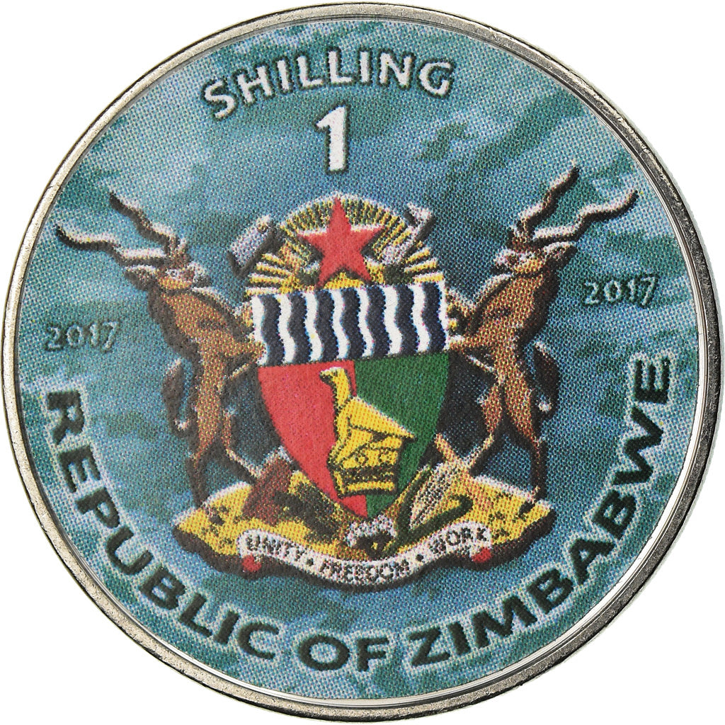 Coin, Zimbabwe, Shilling, 2017, Warship -  Battleship Marat, MS(63), Nickel