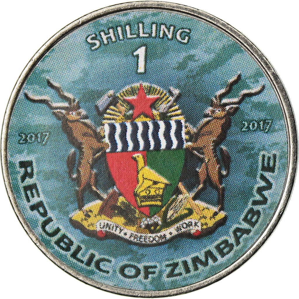 Coin, Zimbabwe, Shilling, 2017, Warship -  Battleship Marat, MS(63), Nickel
