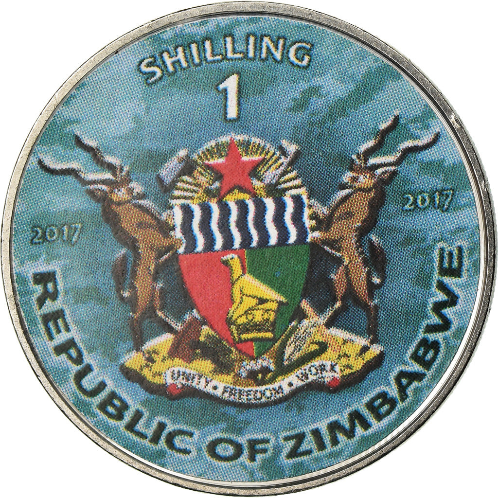 Coin, Zimbabwe, Shilling, 2017, Warship -  Battleship Marat, MS(63), Nickel