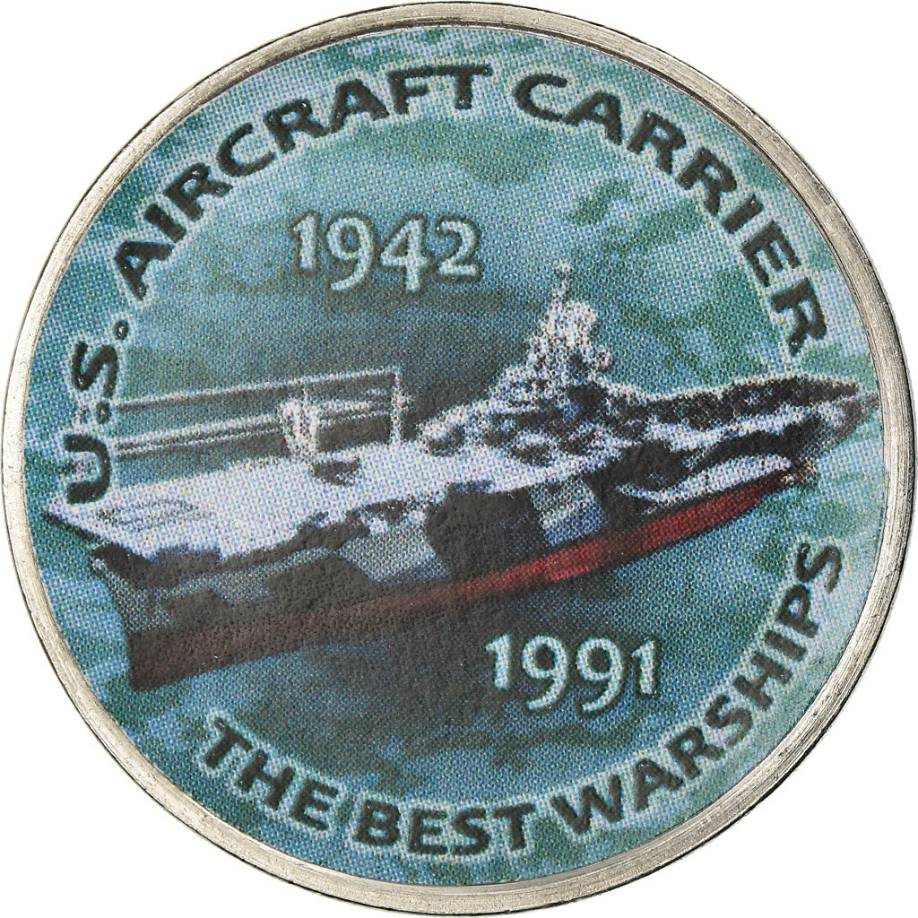 Moneda, Zimbabue, Shilling, 2017, Warship -  U.S Aircraft Carrier, SC, Níquel