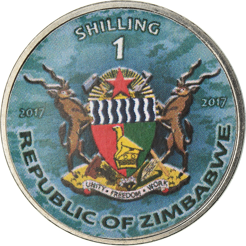 Coin, Zimbabwe, Shilling, 2017, Warship - Destroyer Fletcher, MS(63), Nickel