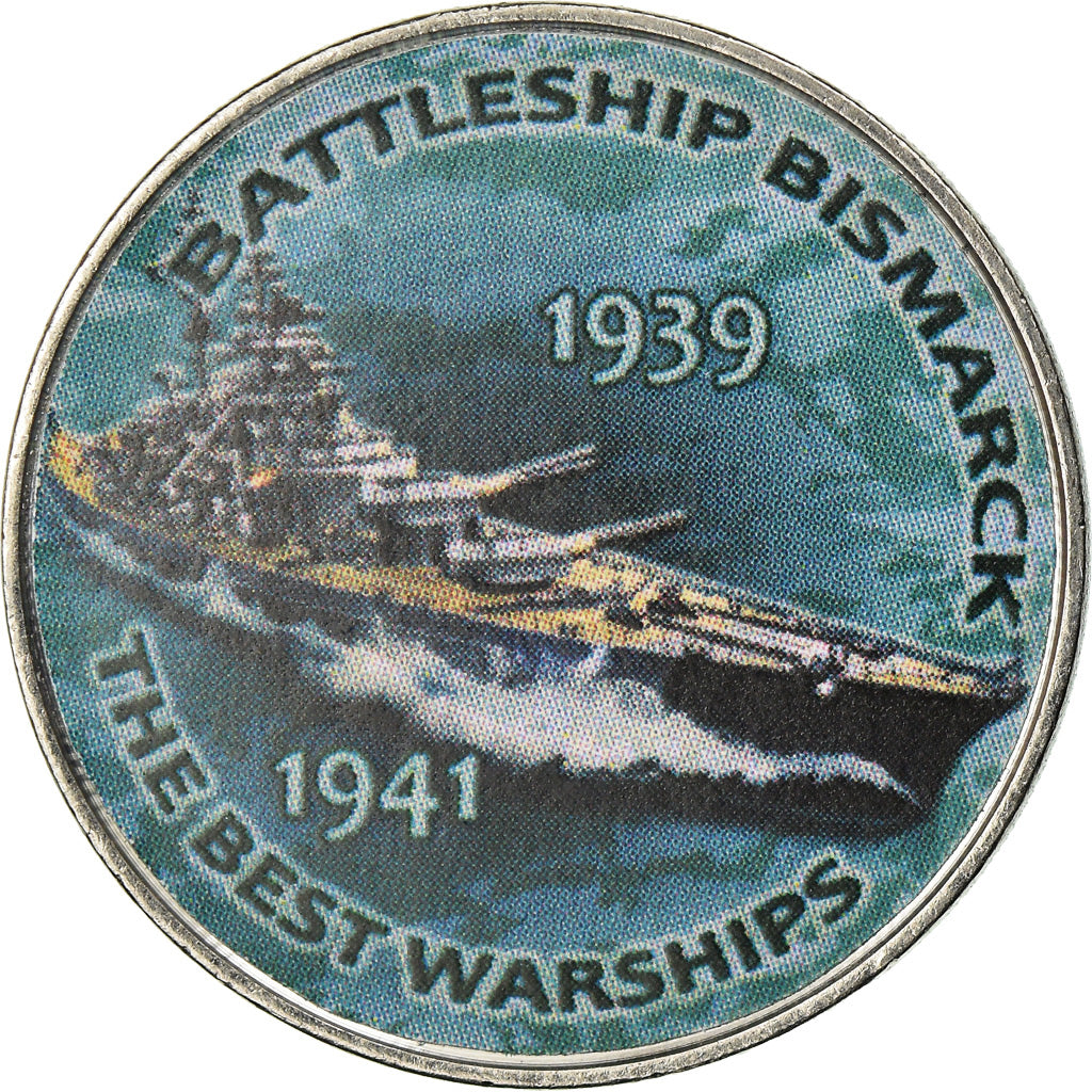 Coin, Zimbabwe, Shilling, 2017, Warship -  Battleship Bismarck, MS(63), Nickel