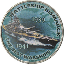 Coin, Zimbabwe, Shilling, 2017, Warship -  Battleship Bismarck, MS(63), Nickel