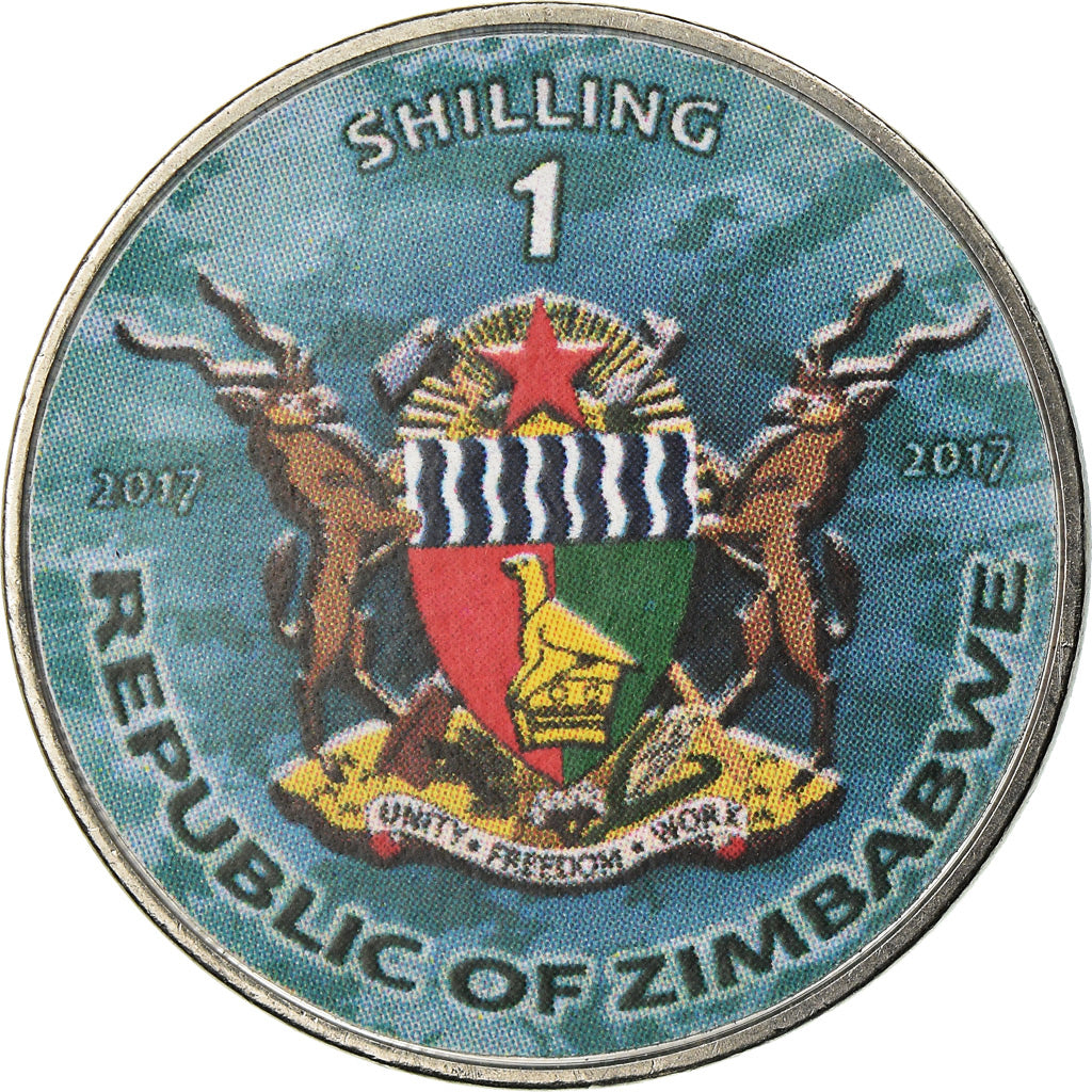 Coin, Zimbabwe, Shilling, 2017, Warship -  Battleship Bismarck, MS(63), Nickel