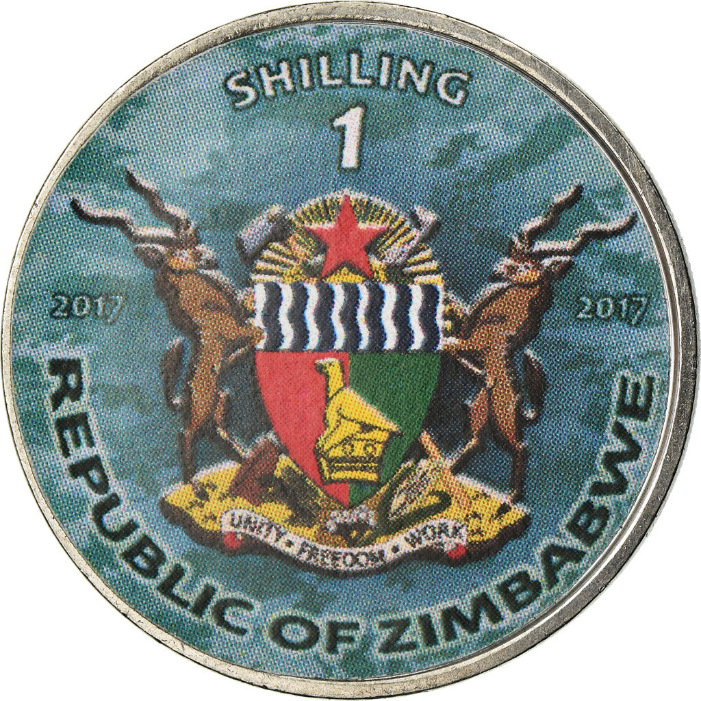 Coin, Zimbabwe, Shilling, 2017, Warship -  Battleship Bismarck, MS(63), Nickel