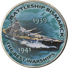 Coin, Zimbabwe, Shilling, 2017, Warship -  Battleship Bismarck, MS(63), Nickel