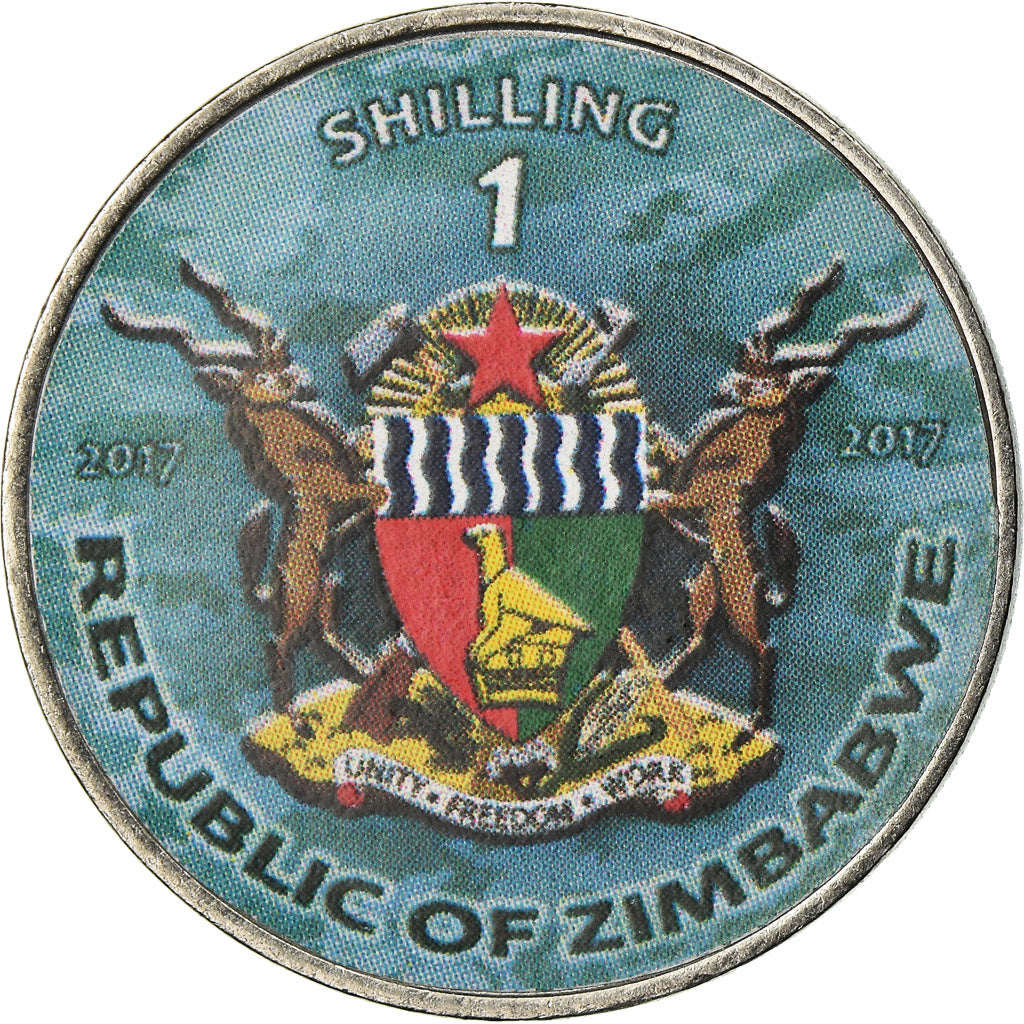 Coin, Zimbabwe, Shilling, 2017, Warship -  Battleship Bismarck, MS(63), Nickel