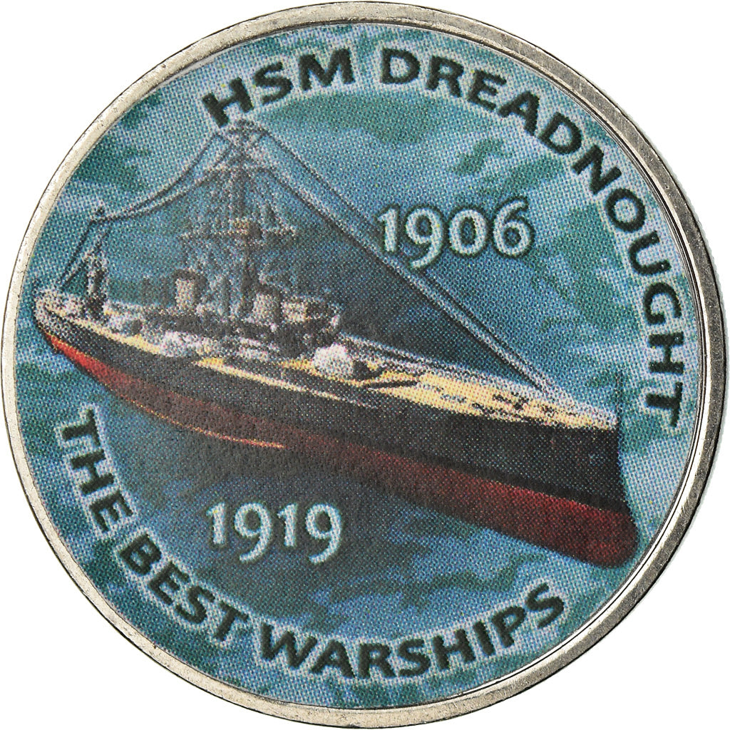Coin, Zimbabwe, Shilling, 2017, Warship -  HSM Dreadnought, MS(63), Nickel