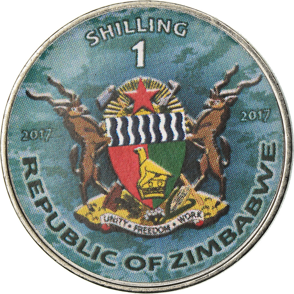 Coin, Zimbabwe, Shilling, 2017, Warship -  HSM Dreadnought, MS(63), Nickel