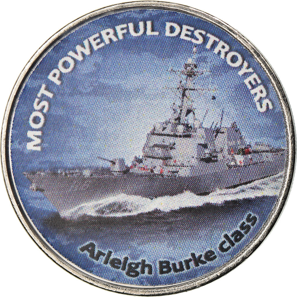 Moneda, Zimbabue, Shilling, 2018, Warship -  Destroyer Arleigh Burke, SC