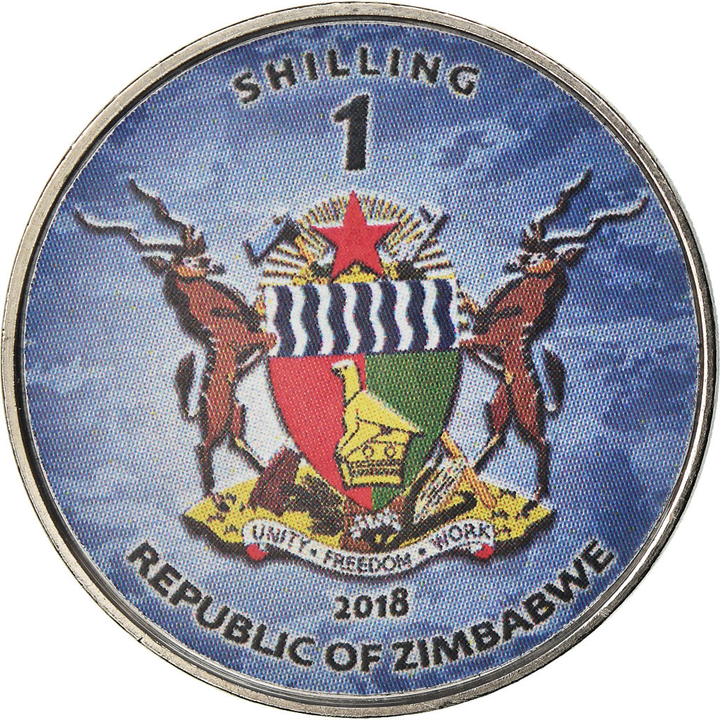 Coin, Zimbabwe, Shilling, 2018, Warship -  Destroyer Zumwalt, MS(63), Nickel