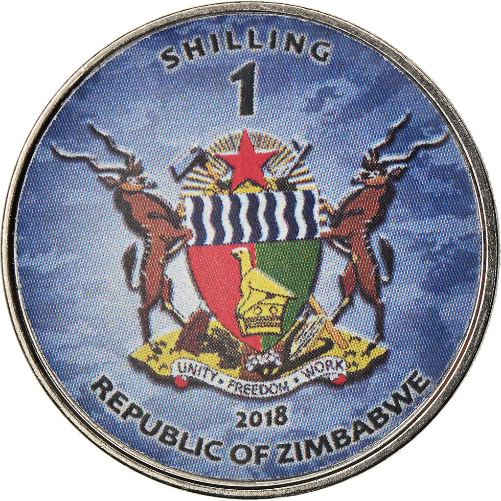Coin, Zimbabwe, Shilling, 2018, Warship -  Destroyer Kongou, MS(63), Nickel