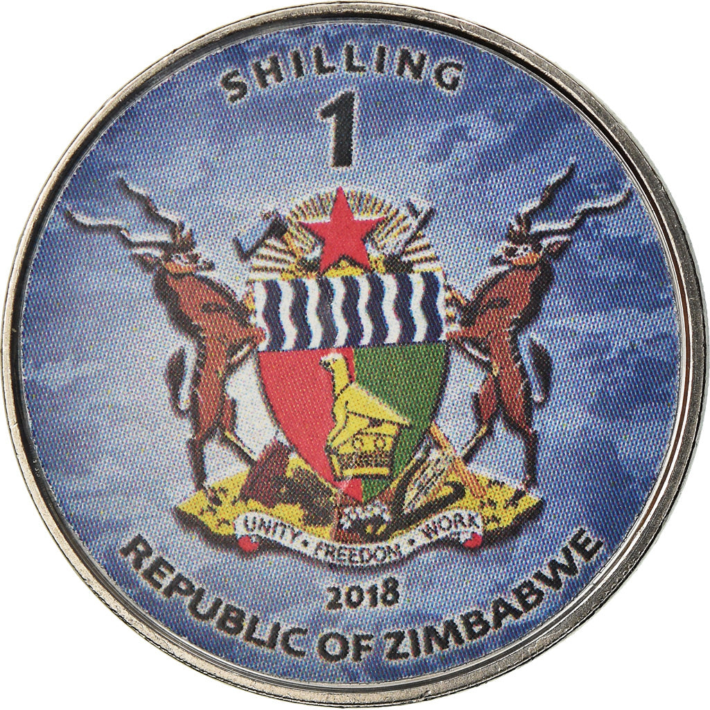 Coin, Zimbabwe, Shilling, 2018, Warship -  Destroyer Hobart, MS(63), Nickel