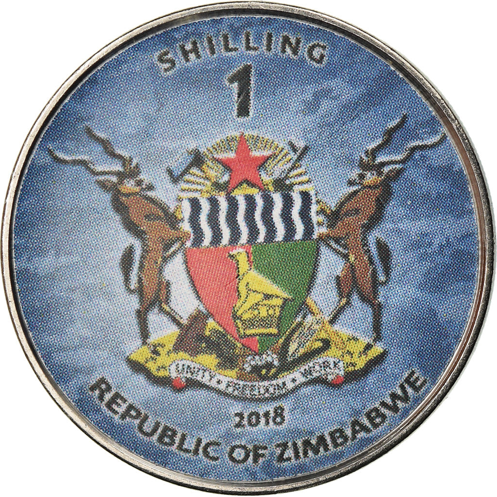 Coin, Zimbabwe, Shilling, 2018, Warship -  Destroyer type 45, MS(63), Nickel