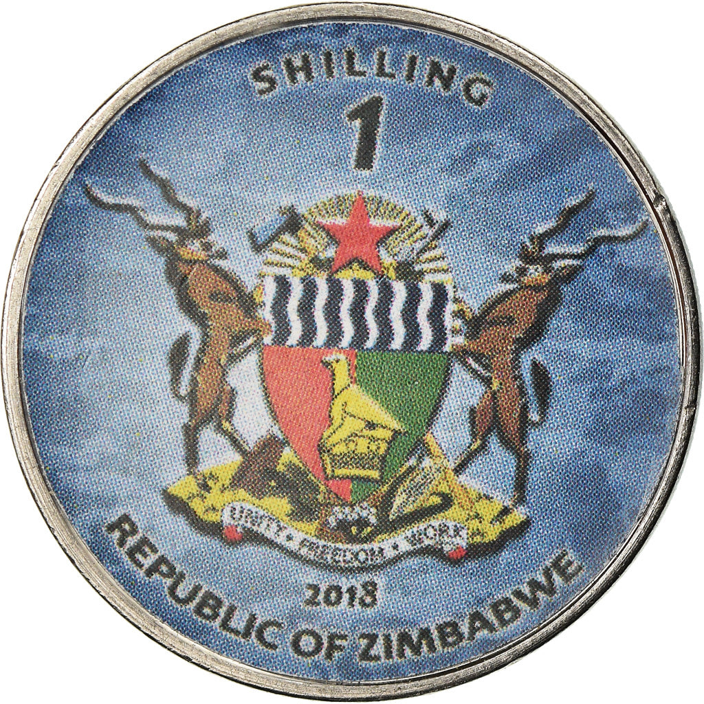 Coin, Zimbabwe, Shilling, 2018, Warship -  Destroyer type 45, MS(63), Nickel