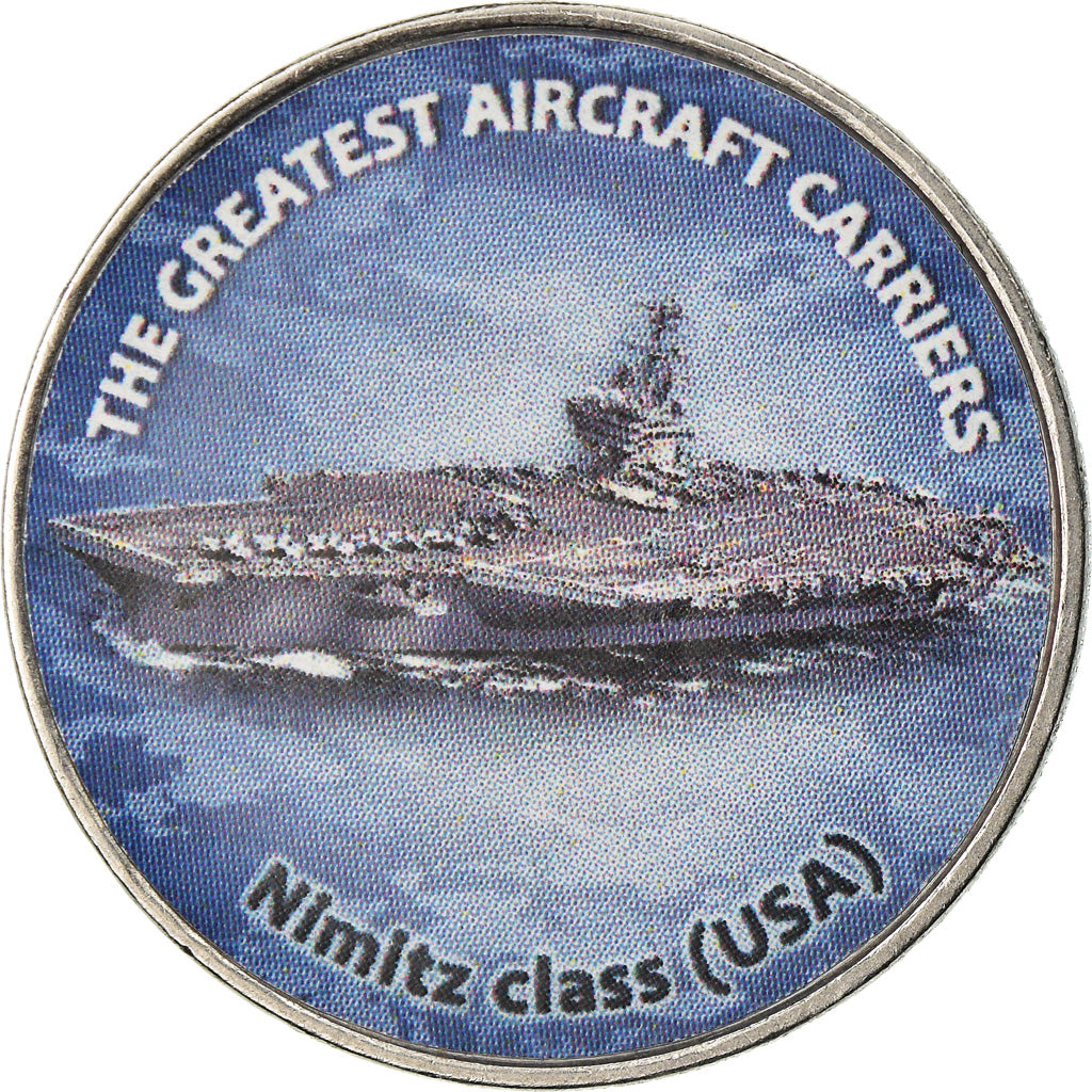 Coin, Zimbabwe, Shilling, 2019, Warship -  Porte-avions Nimitz, MS(63), Nickel