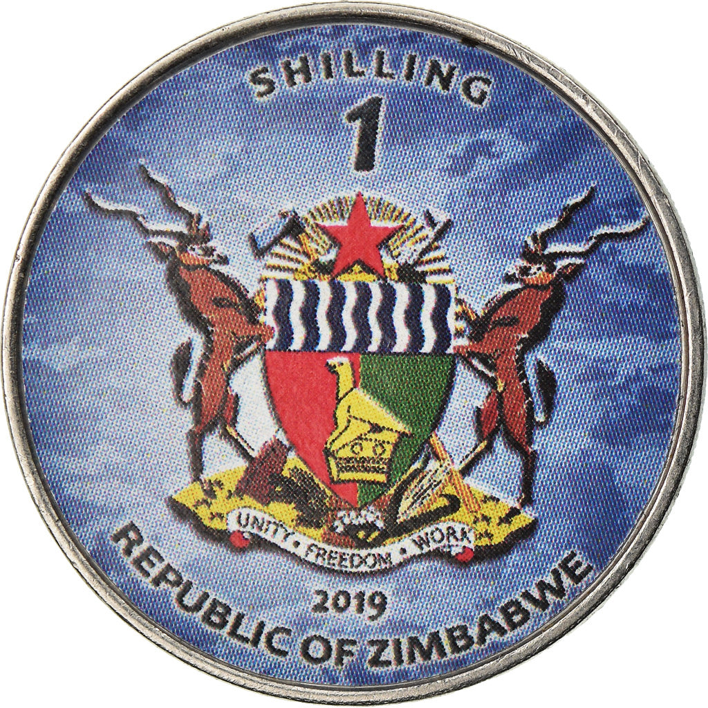 Coin, Zimbabwe, Shilling, 2019, Warship -  Porte-avions Nimitz, MS(63), Nickel