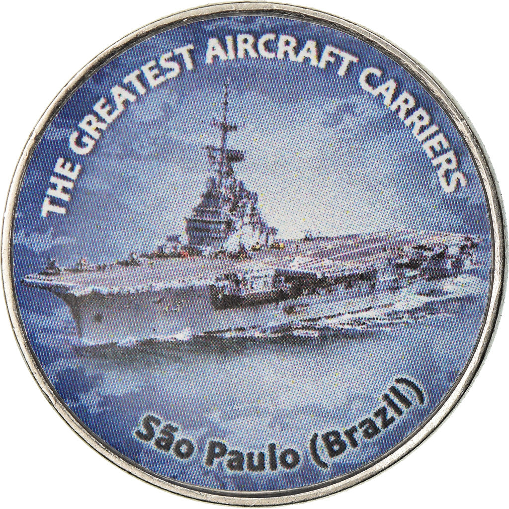 Coin, Zimbabwe, Shilling, 2019, Warship -  Porte-avions Sao Paulo, MS(63)