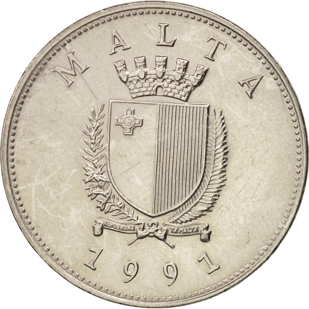 Malta, Lira, 1991, EF(40-45), Nickel, KM:99