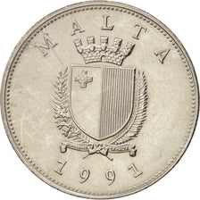 Malta, Lira, 1991, EF(40-45), Nickel, KM:99