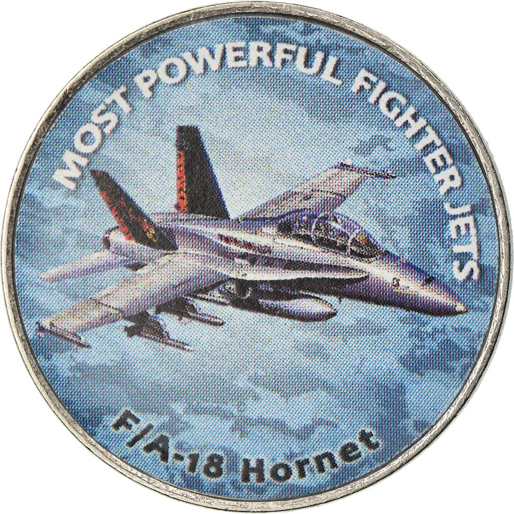 Moeda, Zimbabué, Shilling, 2019, Fighter jet. Hornet, MS(63), Aço Niquelado