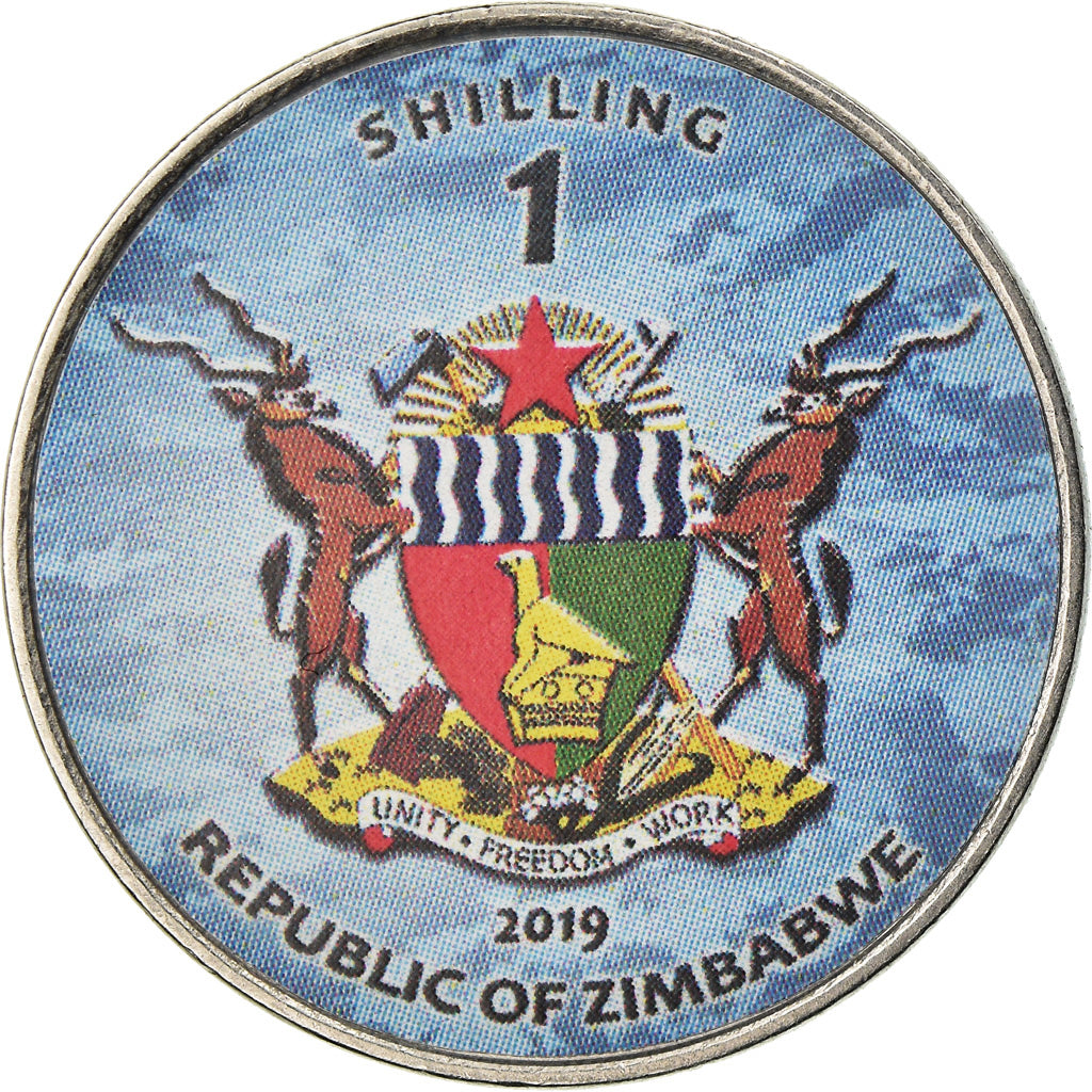 Moeda, Zimbabué, Shilling, 2019, Fighter jet. Hornet, MS(63), Aço Niquelado