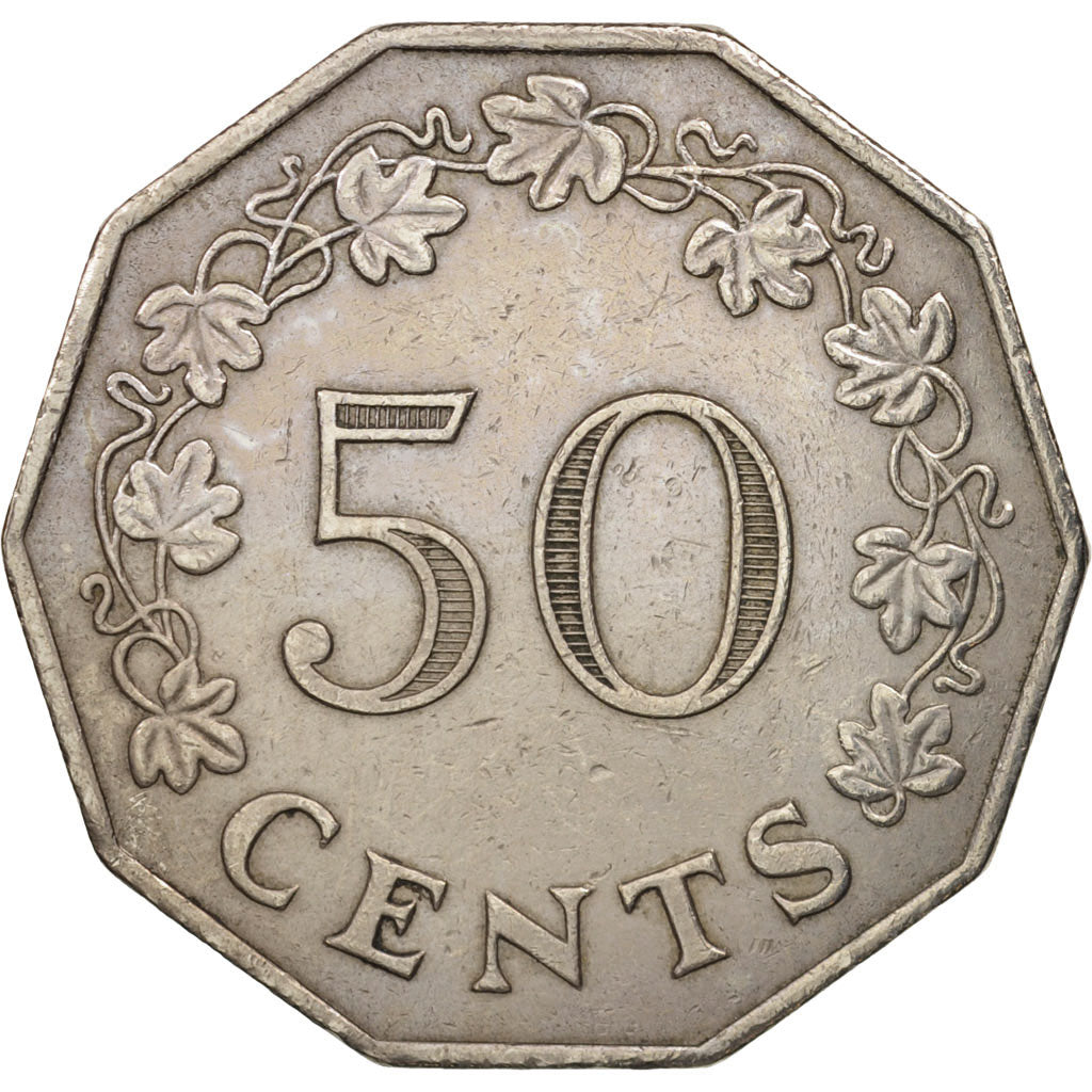 Malta, 50 Cents, 1972, British Royal Mint, EF(40-45), Copper-nickel, KM:12