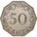 Malta, 50 Cents, 1972, British Royal Mint, EF(40-45), Copper-nickel, KM:12