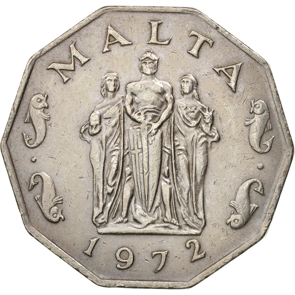 Malta, 50 Cents, 1972, British Royal Mint, EF(40-45), Copper-nickel, KM:12