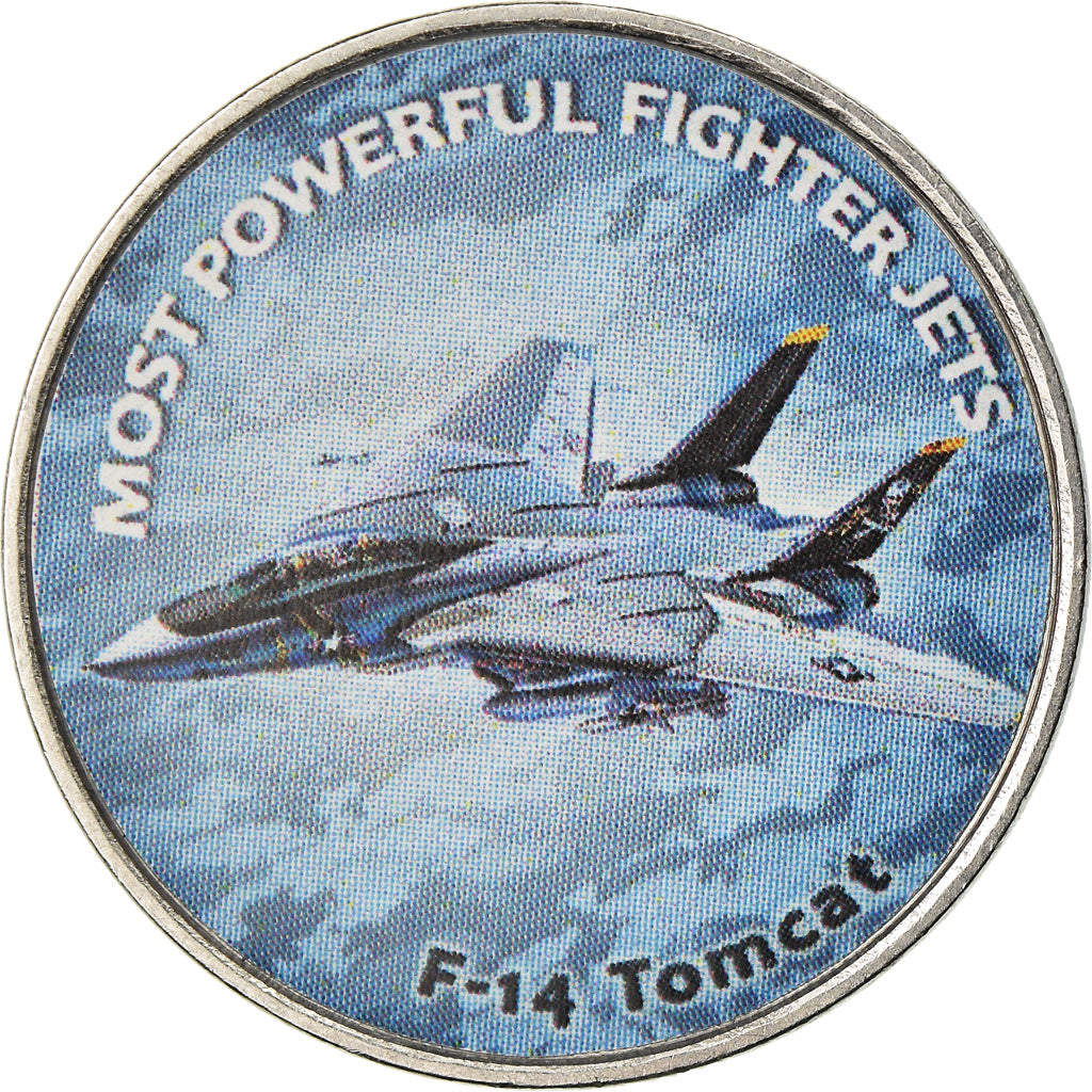 Moneda, Zimbabue, Shilling, 2019, Fighter jet - Tomcat, SC, Níquel chapado en