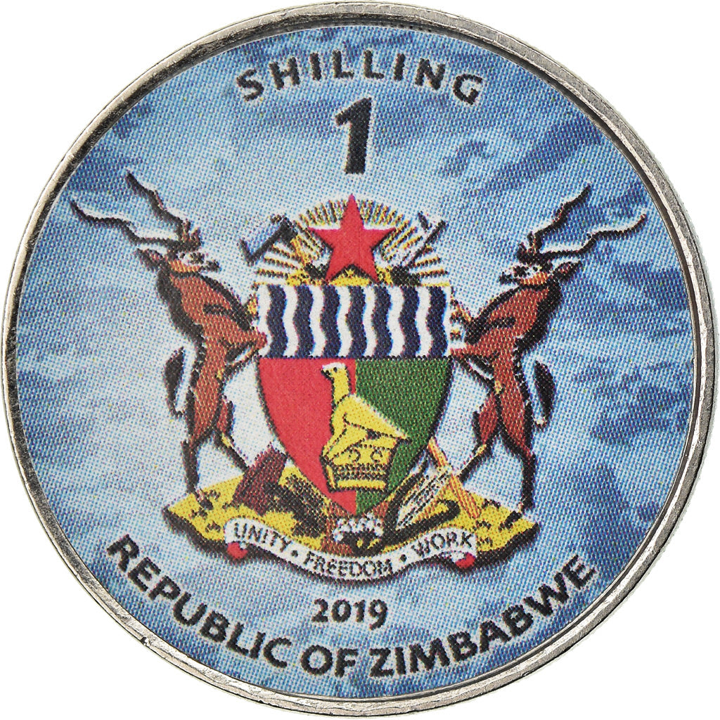 Moneda, Zimbabue, Shilling, 2019, Fighter jet - Tomcat, SC, Níquel chapado en