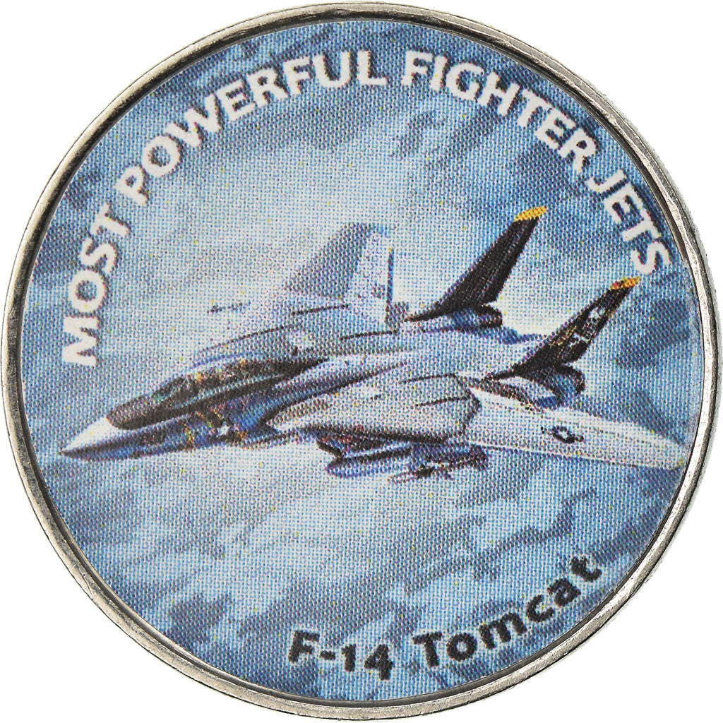 Coin, Zimbabwe, Shilling, 2019, Fighter jet - Tomcat, MS(63), Nickel plated