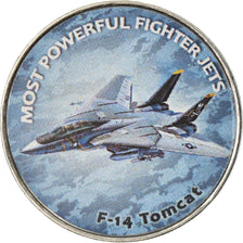 Coin, Zimbabwe, Shilling, 2019, Fighter jet - Tomcat, MS(63), Nickel plated