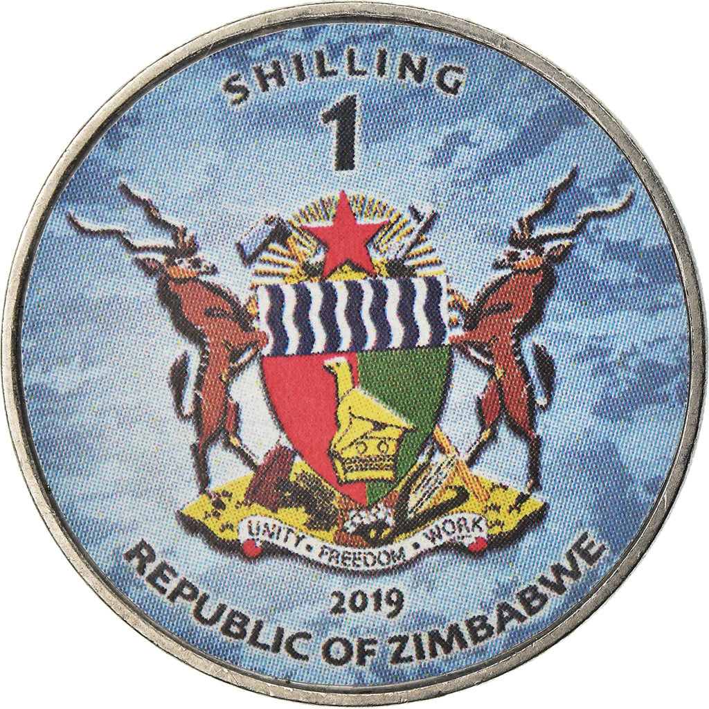 Coin, Zimbabwe, Shilling, 2019, Fighter jet - Tomcat, MS(63), Nickel plated