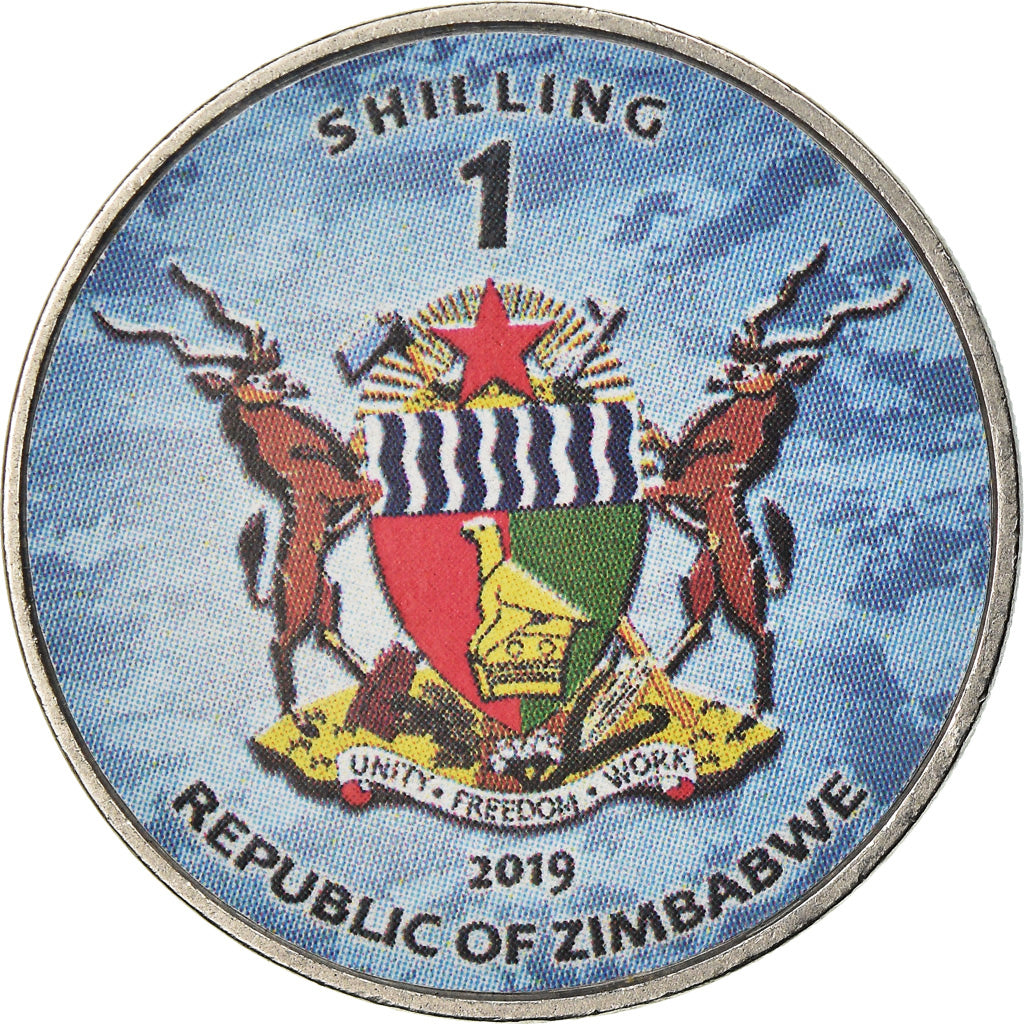 Coin, Zimbabwe, Shilling, 2019, Fighter jet - Tomcat, MS(63), Nickel plated