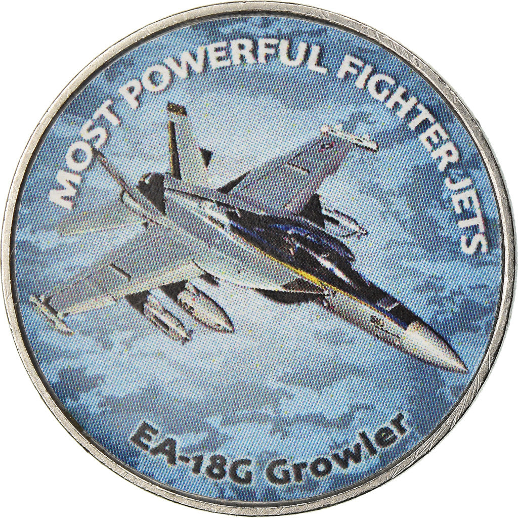 Moeda, Zimbabué, Shilling, 2019, Fighter jet - Growler, MS(63), Aço Niquelado