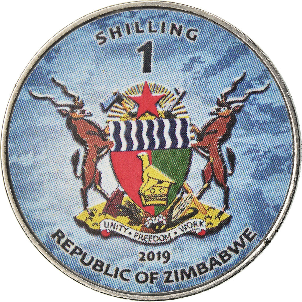 Moeda, Zimbabué, Shilling, 2019, Fighter jet - Growler, MS(63), Aço Niquelado