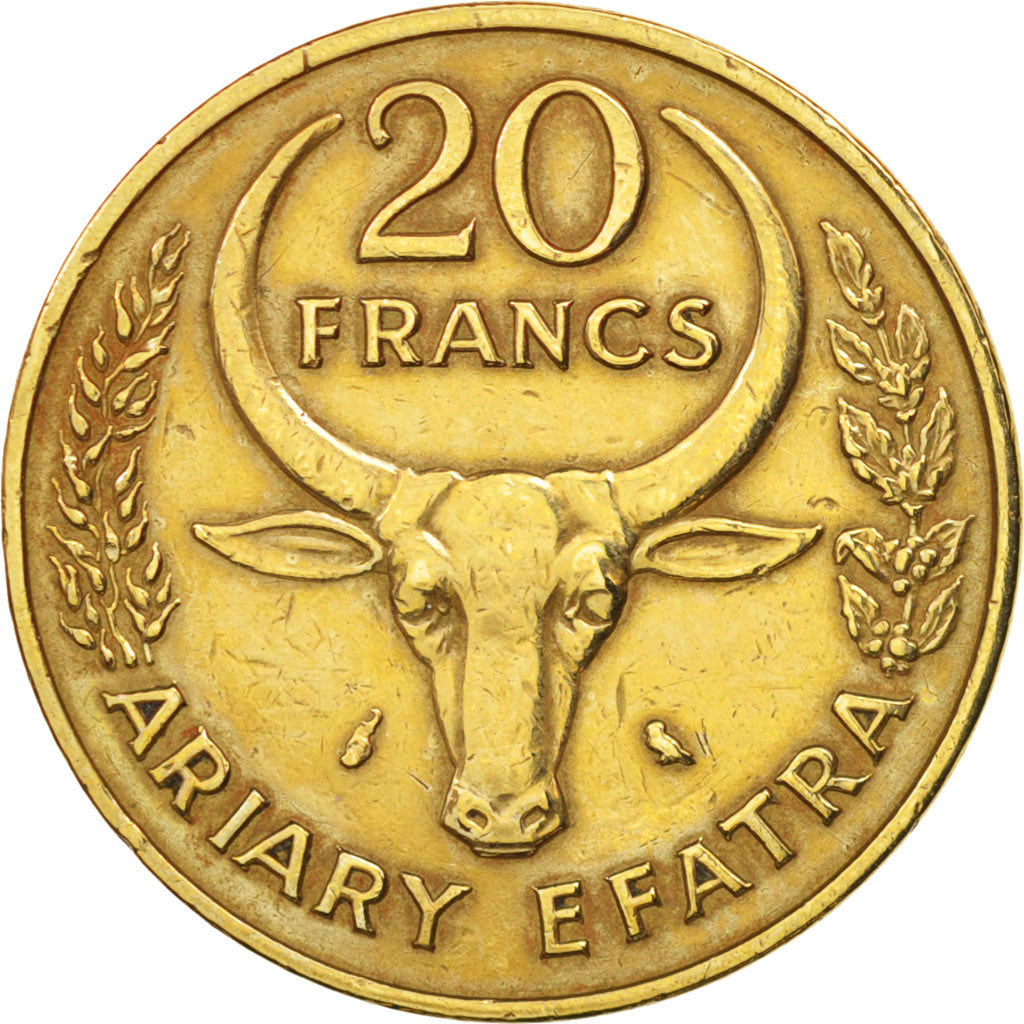Madagascar, 20 Francs, 4 Ariary, 1970, Paris, TTB, Aluminum-Bronze, KM:12