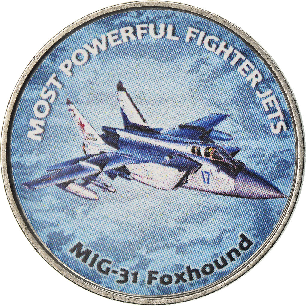 Moeda, Zimbabué, Shilling, 2019, Fighter jet - Foxhound, MS(63), Aço Niquelado