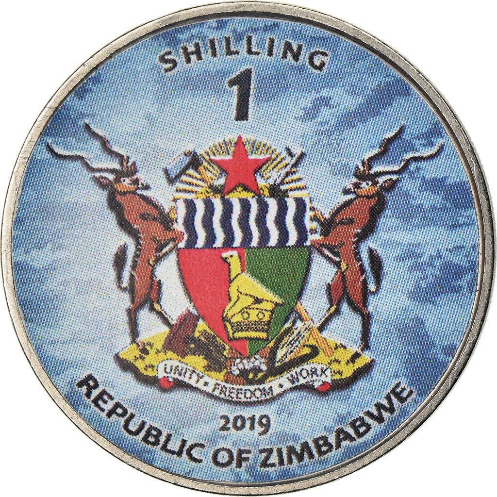 Moeda, Zimbabué, Shilling, 2019, Fighter jet - Sukhol, MS(63), Aço Niquelado