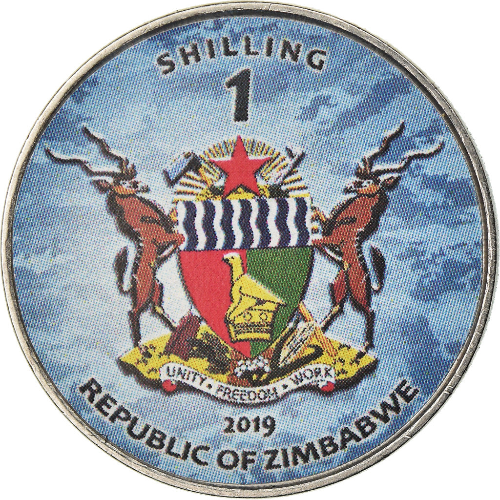 Coin, Zimbabwe, Shilling, 2019, Fighter jet - Panavia Tornado, MS(63), Nickel