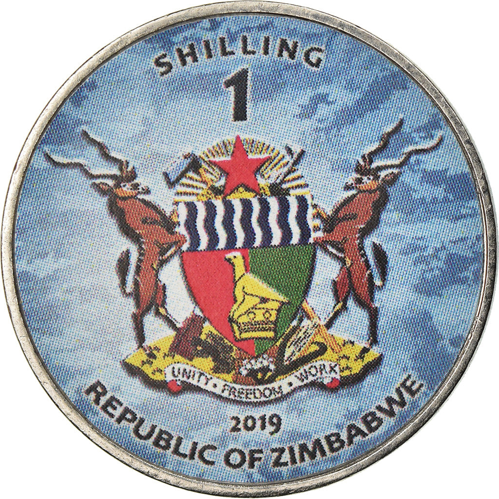 Coin, Zimbabwe, Shilling, 2019, Fighter jet - Panavia Tornado, MS(63), Nickel