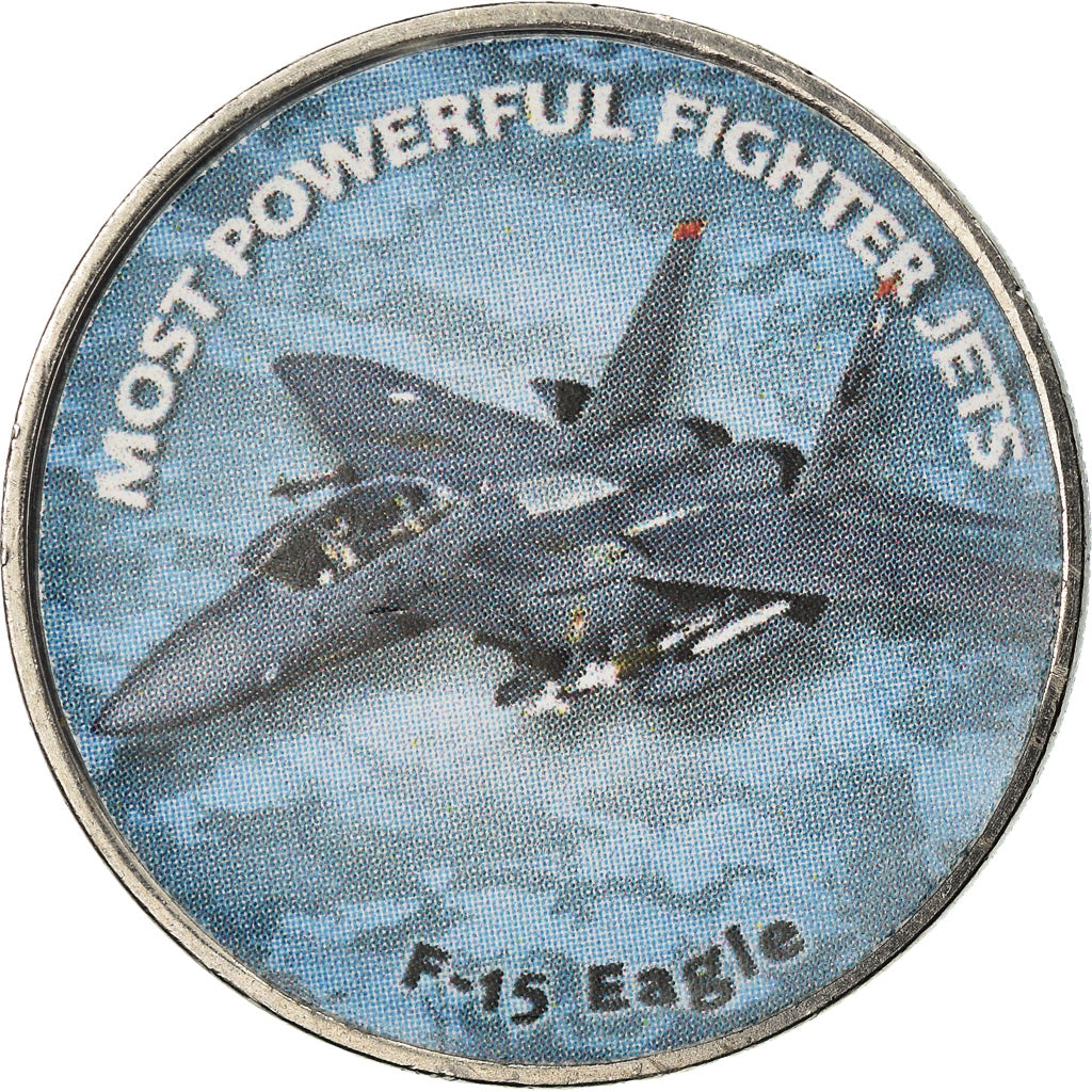 Moneda, Zimbabue, Shilling, 2018, Fighter jet - F-15 Eagle, SC, Níquel chapado
