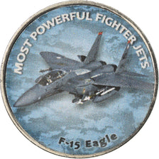 Coin, Zimbabwe, Shilling, 2018, Fighter jet - F-15 Eagle, MS(63), Nickel plated